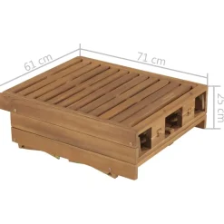 vidaXL Muebles De Jardín-Tumbona plegable de madera maciza de acacia