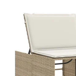 vidaXL Muebles De Jardín-Tumbonas 2 piezas con mesa ratán sintético beige