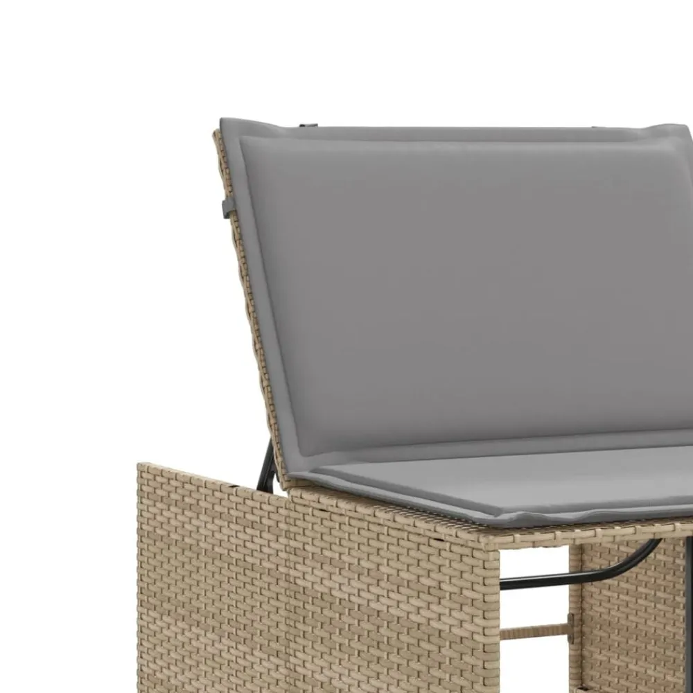 vidaXL Tumbonas 2 piezas con mesa ratán sintético Beige Best