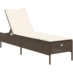vidaXL Tumbonas con cojines 2 unidades ratán sintético marrón Marrón Discount