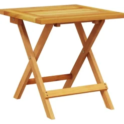vidaXL Tumbonas con mesa 2 unidades madera maciza de acacia Crema Discount
