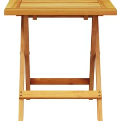 vidaXL Tumbonas con mesa 2 unidades madera maciza de acacia Crema Discount