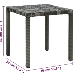 vidaXL Muebles De Jardín-Tumbonas con mesita de ratán sintético gris