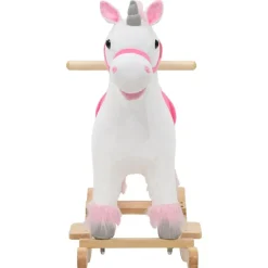 vidaXL Unicornio balancín de peluche blanco y rosa 65x32x58 cm Hot