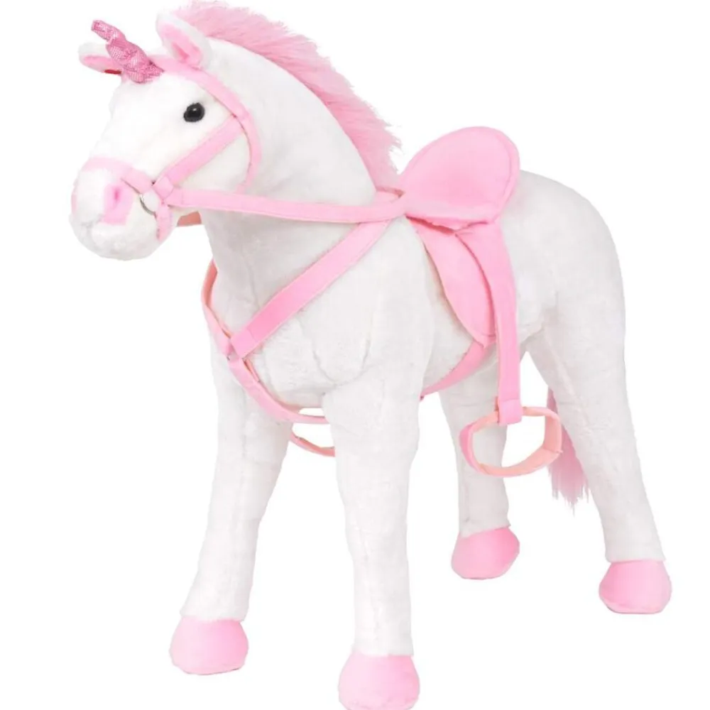 vidaXL Unicornio de peluche de pie blanco y rosa XXL Clearance
