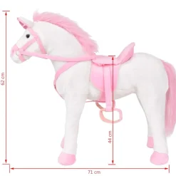 vidaXL Unicornio de peluche de pie blanco y rosa XXL Clearance