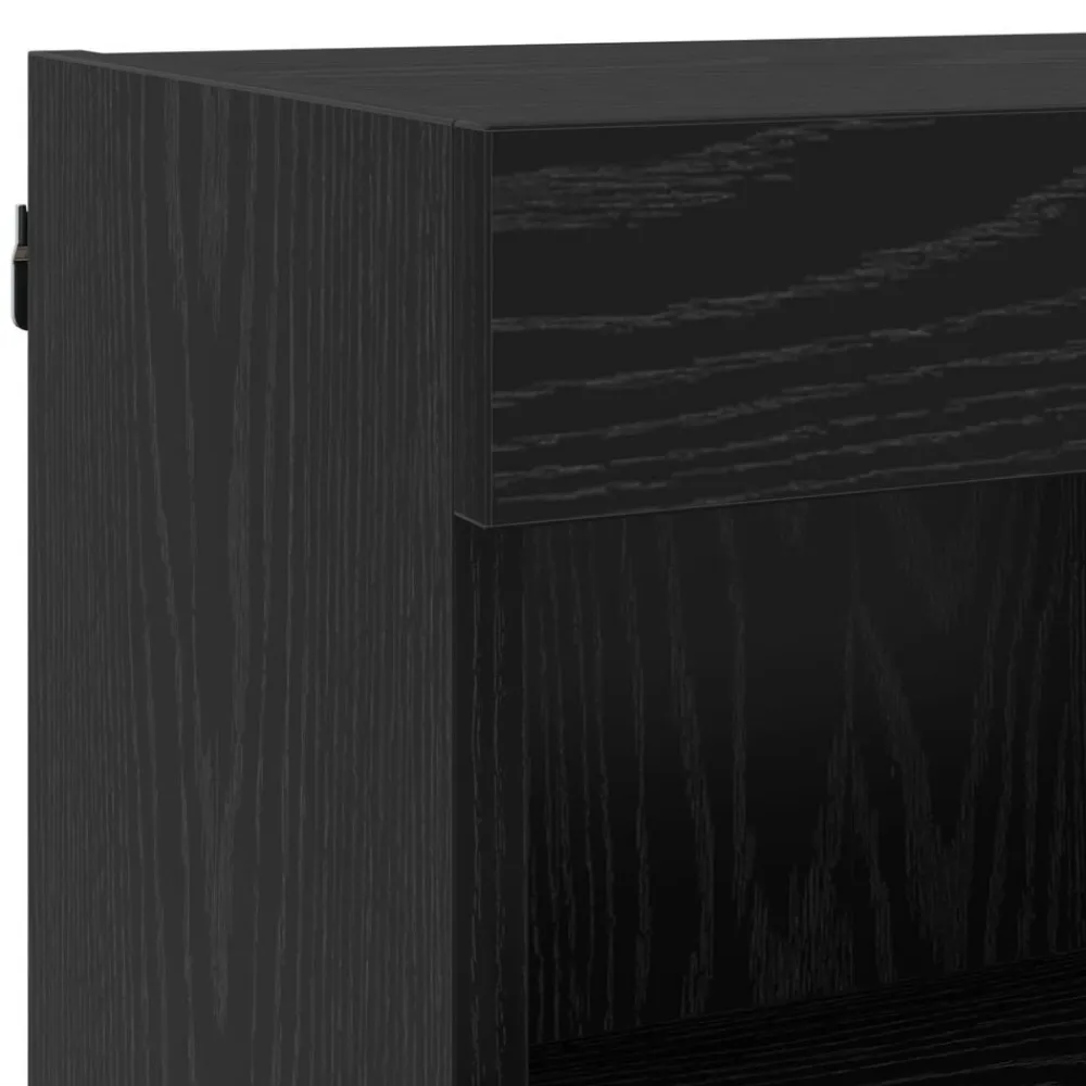 vidaXL Unidad de Pared para TV 4 pcs Madera de ingeniería Roble negro Clearance