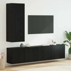 vidaXL Unidad de Pared para TV 5 pcs Madera de ingeniería Roble negro Hot