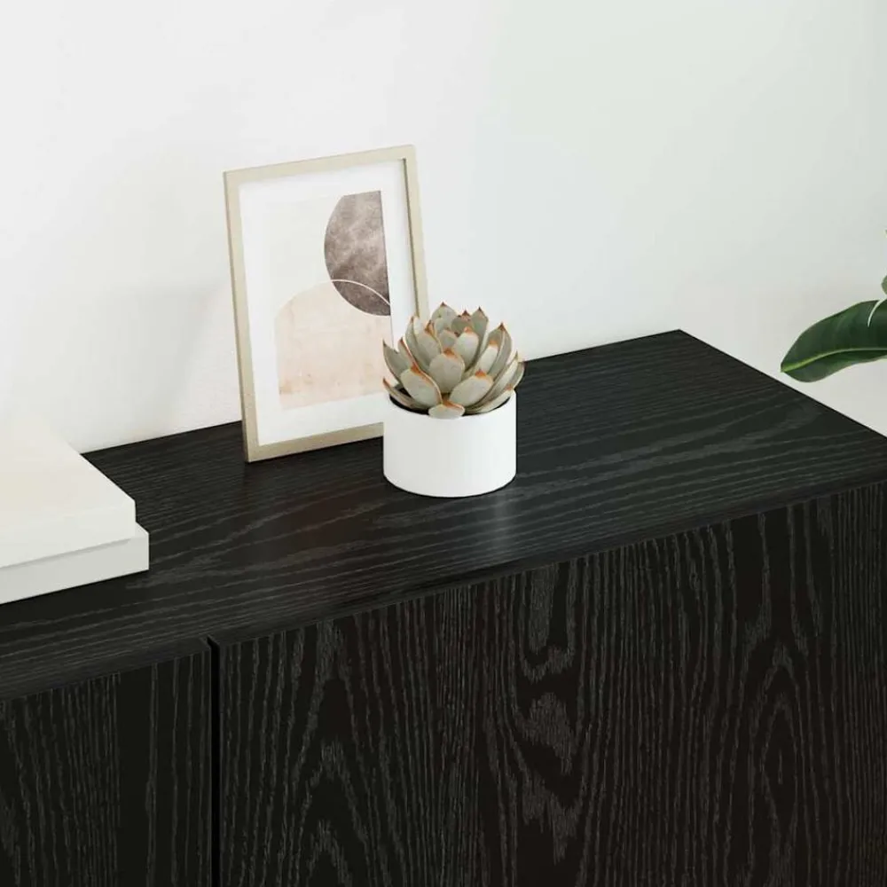 vidaXL Unidad de Pared para TV 5 pcs Madera de ingeniería Roble negro Hot