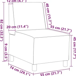 vidaXL Sofás-Unidad de Sofá Modular sin Brazos 2 pcs