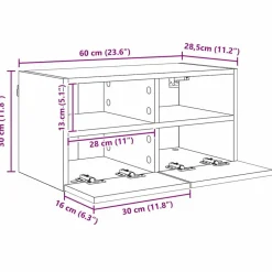 vidaXL Unidades de pared para TV 4 pcs Roble artesanal Roble artisan Outlet