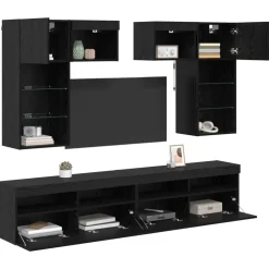 vidaXL Muebles Tv-Unidades de pared para TV 6 pcs Roble artesanal