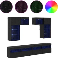 vidaXL Muebles Tv-Unidades de pared para TV 6 pcs Roble artesanal
