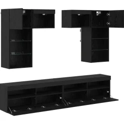 vidaXL Muebles Tv-Unidades de pared para TV 6 pcs Roble artesanal