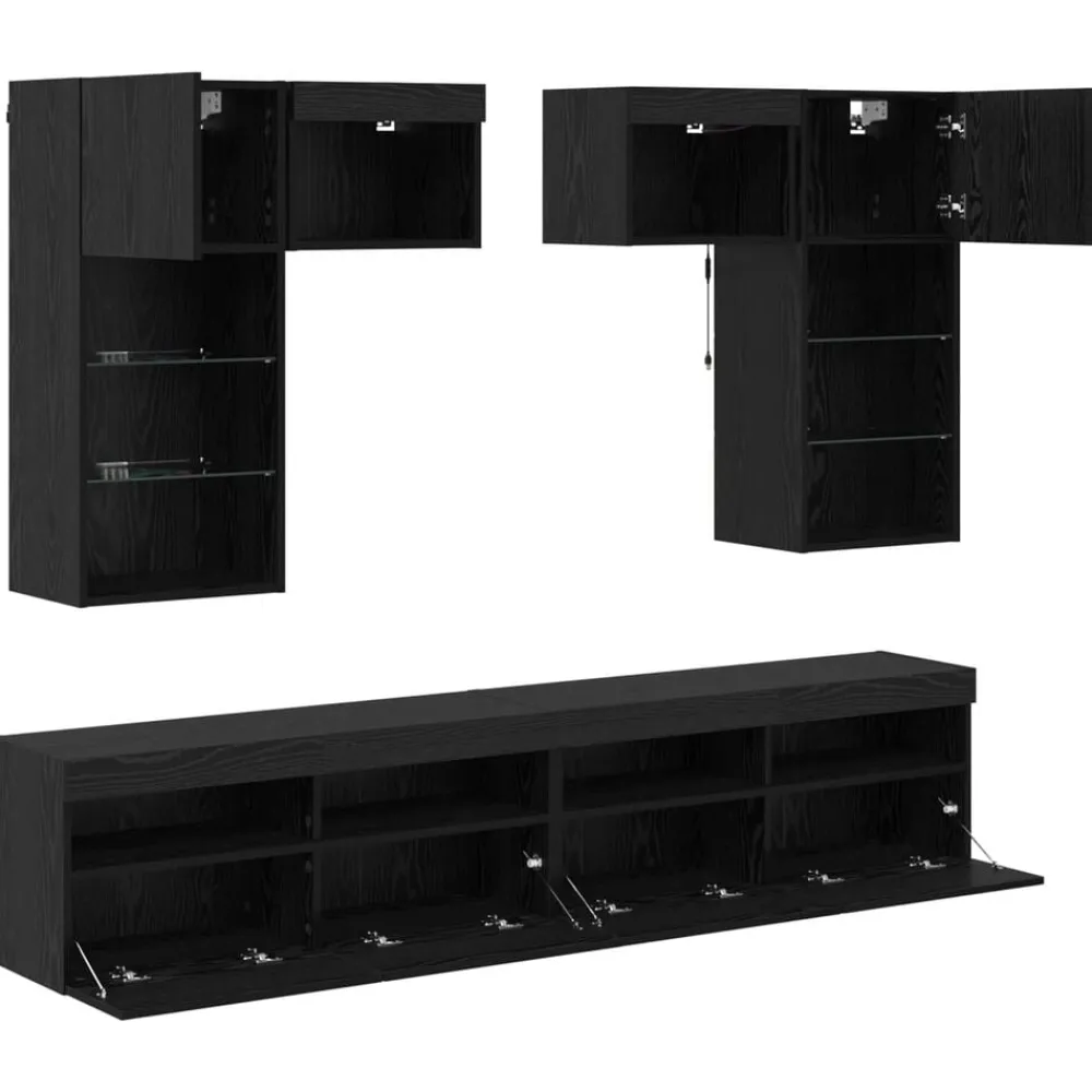 vidaXL Muebles Tv-Unidades de pared para TV 6 pcs Roble artesanal