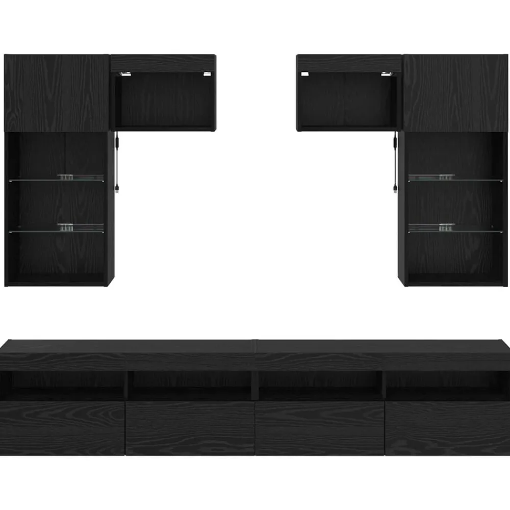 vidaXL Muebles Tv-Unidades de pared para TV 6 pcs Roble artesanal