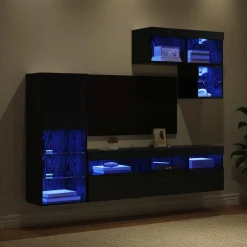vidaXL Muebles Tv-Unidades de pared para TV Montaje en la pared 6 pcs