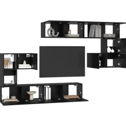 vidaXL Muebles Tv-Unidades de TV 4 pcs Madera contrachapada