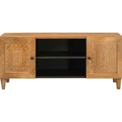 vidaXL Unidades de TV con estante Marrón Claro 105 x 33 x 46 cm Marrón claro (acabado desértico) Outlet