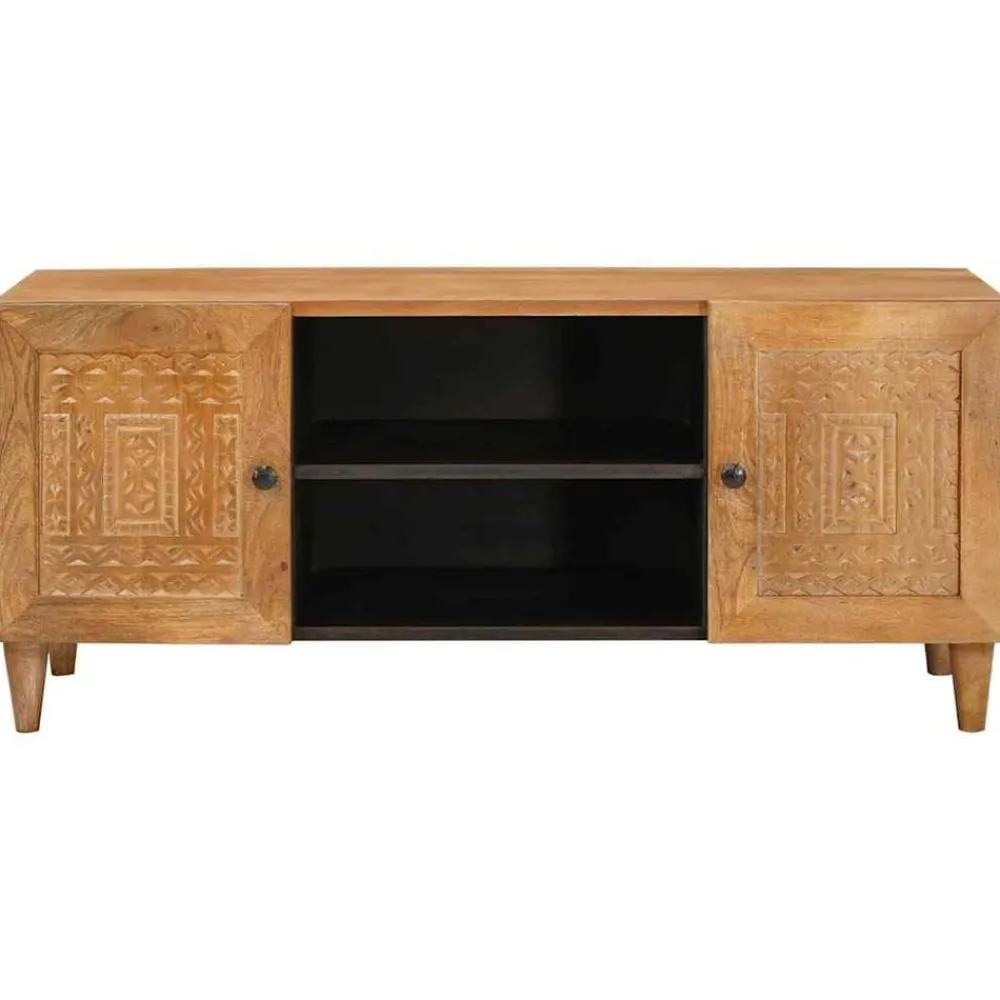 vidaXL Unidades de TV con estante Marrón Claro 105 x 33 x 46 cm Marrón claro (acabado desértico) Outlet