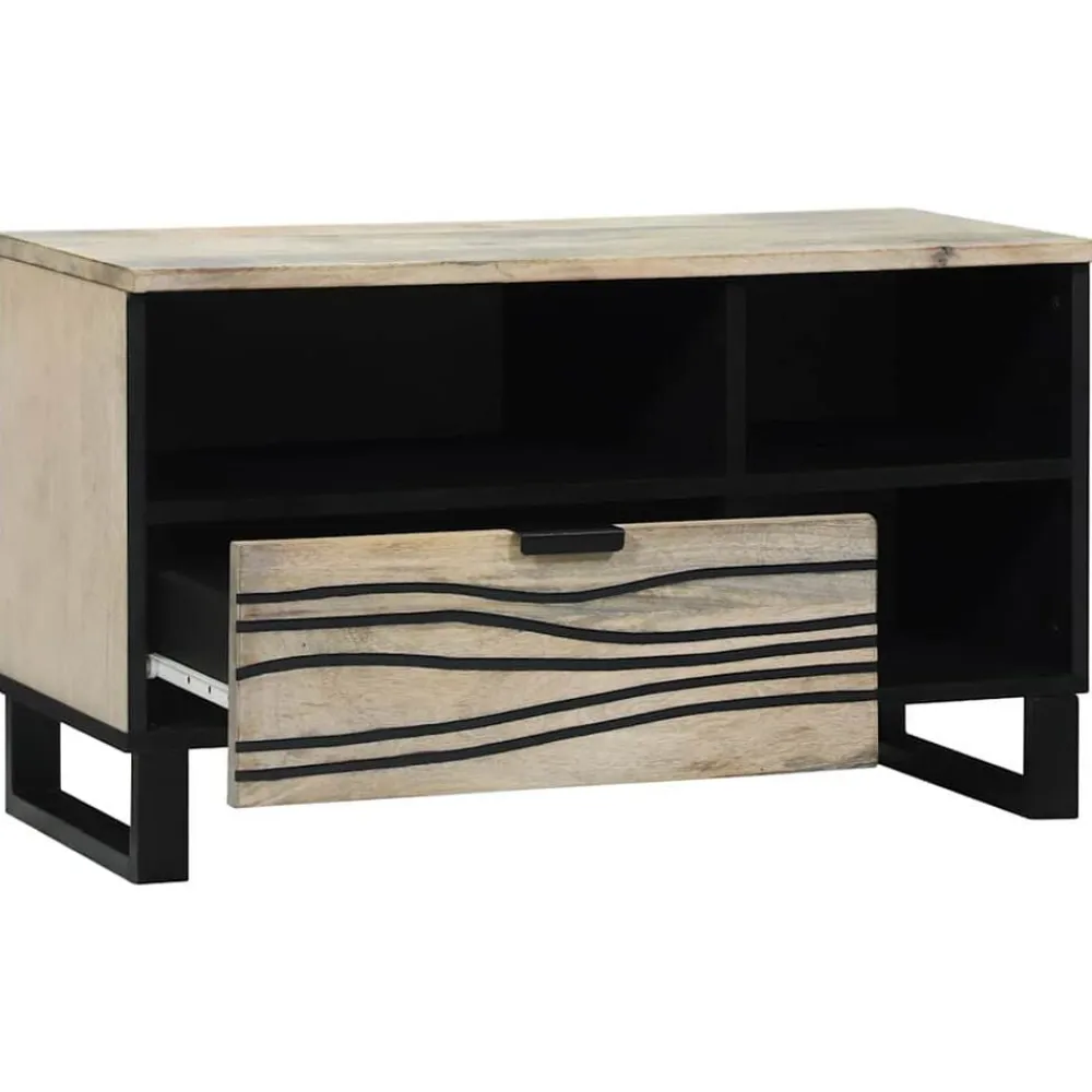 vidaXL Unidades de TV con cajón 80 x 33 x 46 cm Madera contrachapada White Sale