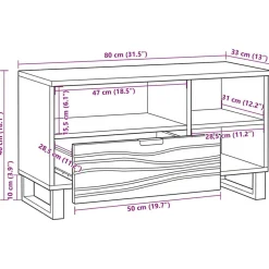 vidaXL Unidades de TV con cajón 80 x 33 x 46 cm Madera contrachapada White Sale