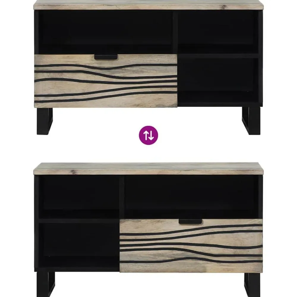 vidaXL Unidades de TV con cajón 80 x 33 x 46 cm Madera contrachapada White Sale