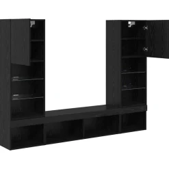 vidaXL Muebles Tv-Unidades de TV de Pared con LED con LED 5 pcs