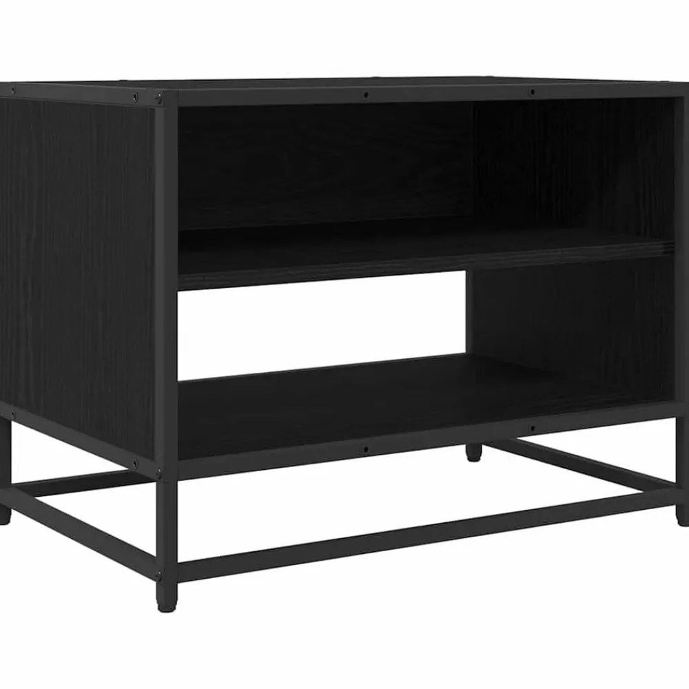vidaXL Unidades de TV 61 x 40 x 46 cm Madera contrachapada Roble negro Clearance