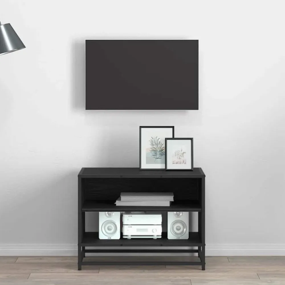 vidaXL Unidades de TV 61 x 40 x 46 cm Madera contrachapada Roble negro Clearance
