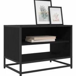 vidaXL Unidades de TV 61 x 40 x 46 cm Madera contrachapada Roble negro Clearance