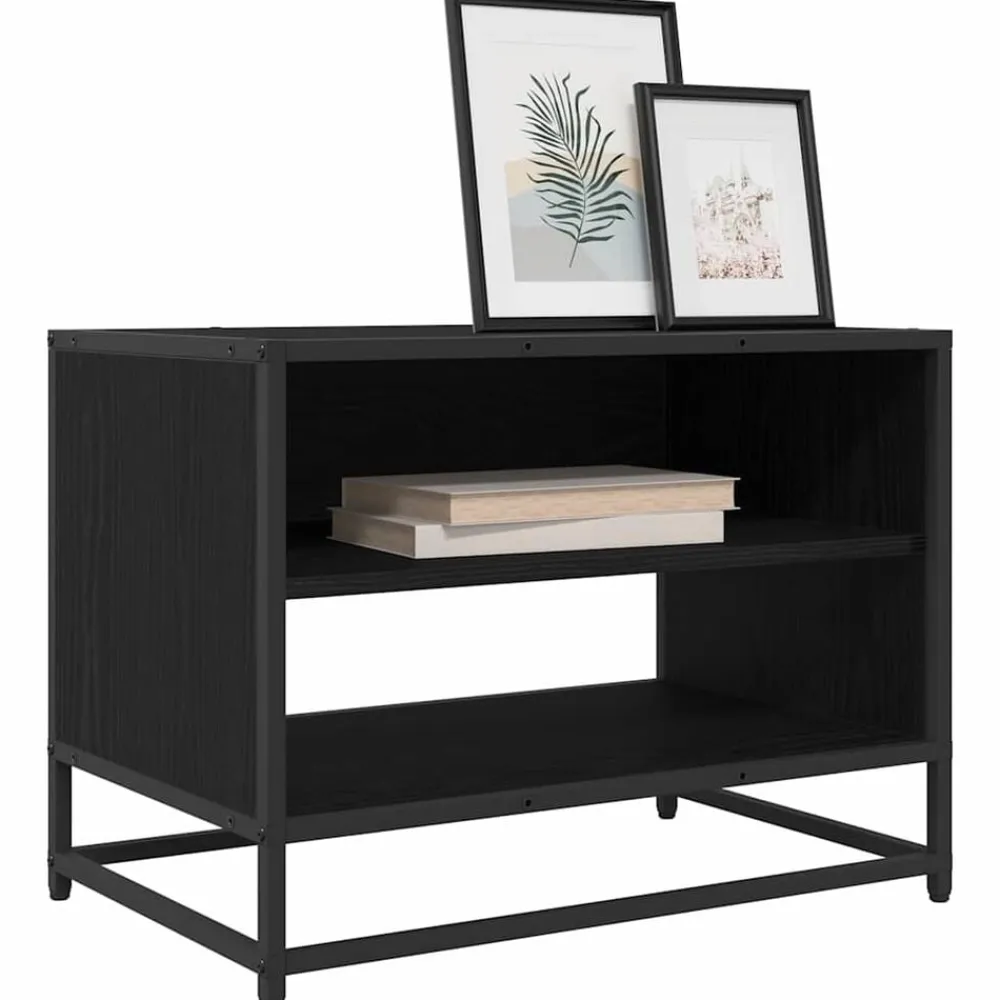 vidaXL Unidades de TV 61 x 40 x 46 cm Madera contrachapada Roble negro Clearance