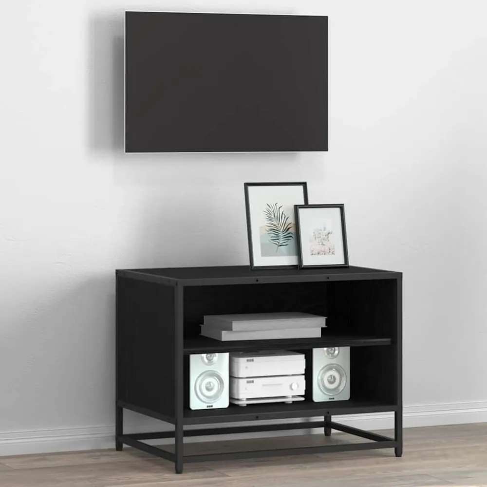 vidaXL Unidades de TV 61 x 40 x 46 cm Madera contrachapada Roble negro Clearance