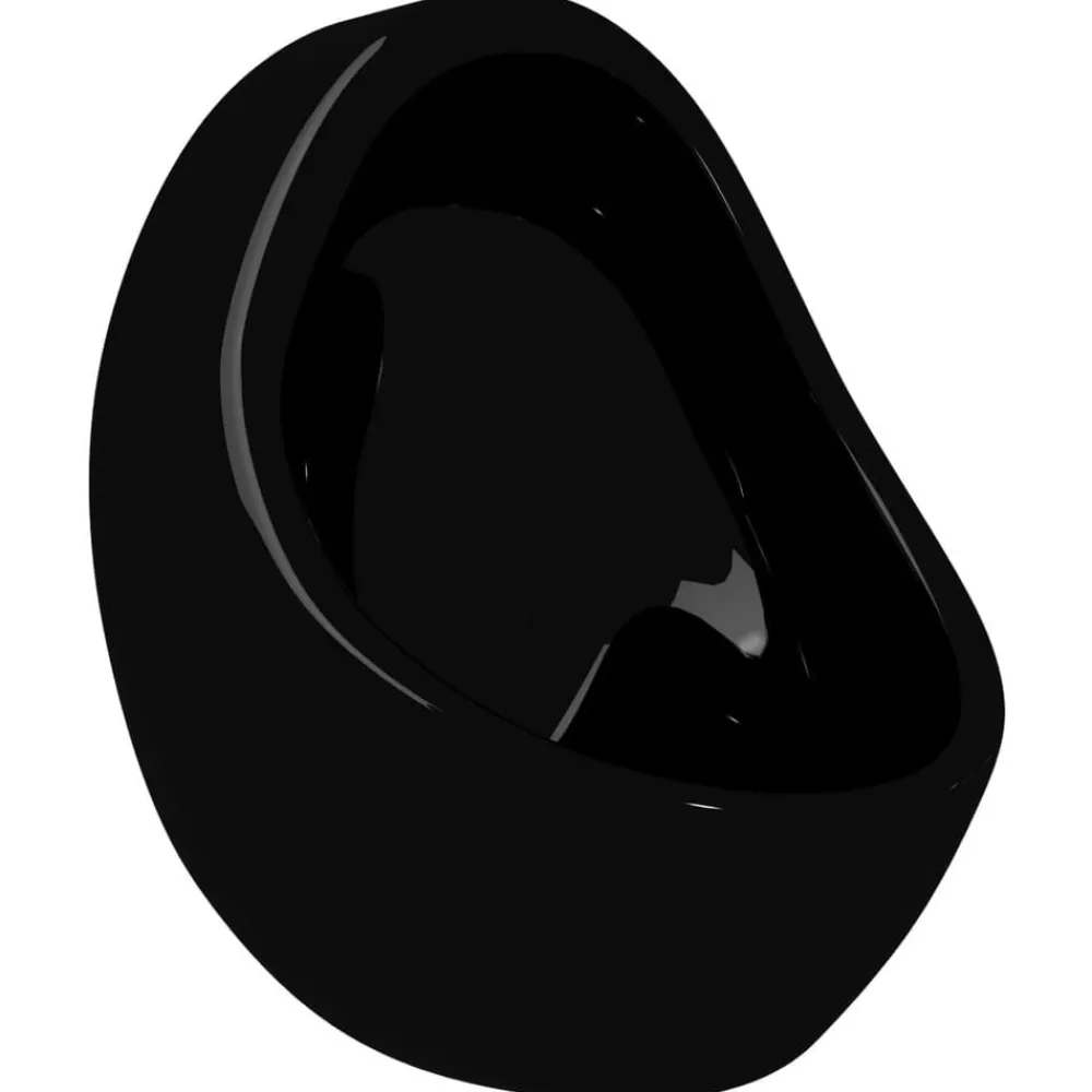 vidaXL Urinario de pared con válvula de descarga cerámica Negro New