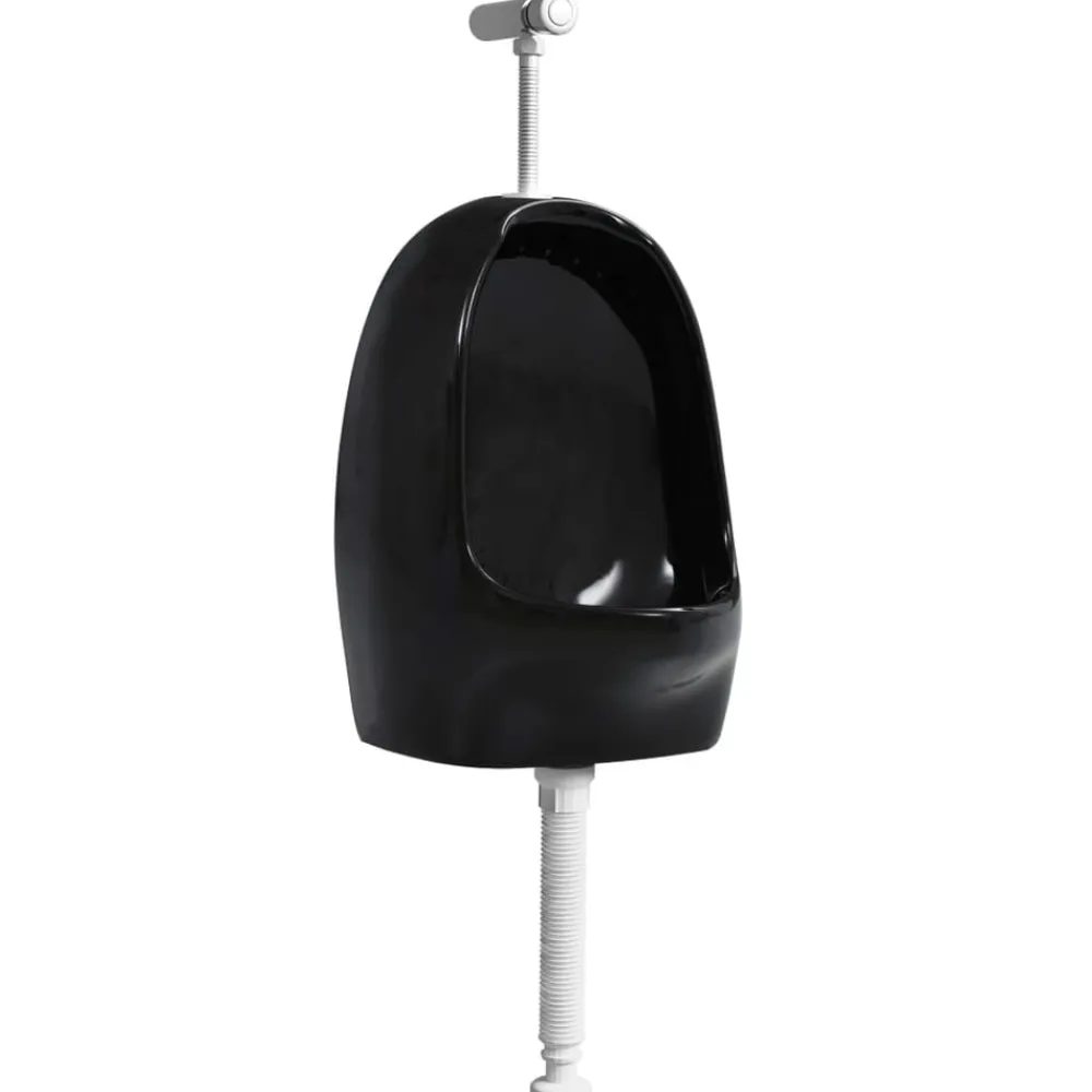 vidaXL Fontanería-Urinario de pared con válvula de descarga cerámica