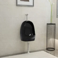 vidaXL Fontanería-Urinario de pared con válvula de descarga cerámica