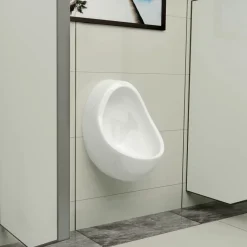 vidaXL Fontanería-Urinario de pared con válvula de descarga cerámica