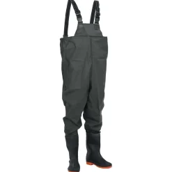 vidaXL Vadeador de pecho con botas talla 45 Verde oscuro Sale