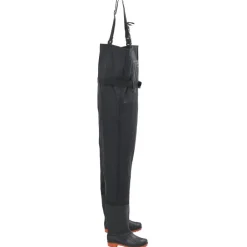 vidaXL Vadeador de pecho con botas y cinturón talla 38 Negro Hot