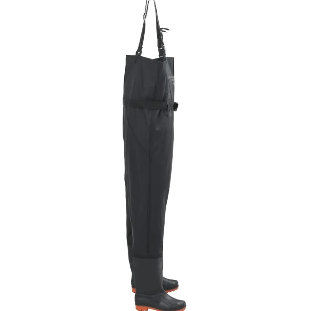 vidaXL Vadeador de pecho con botas y cinturón talla 38 Negro Hot