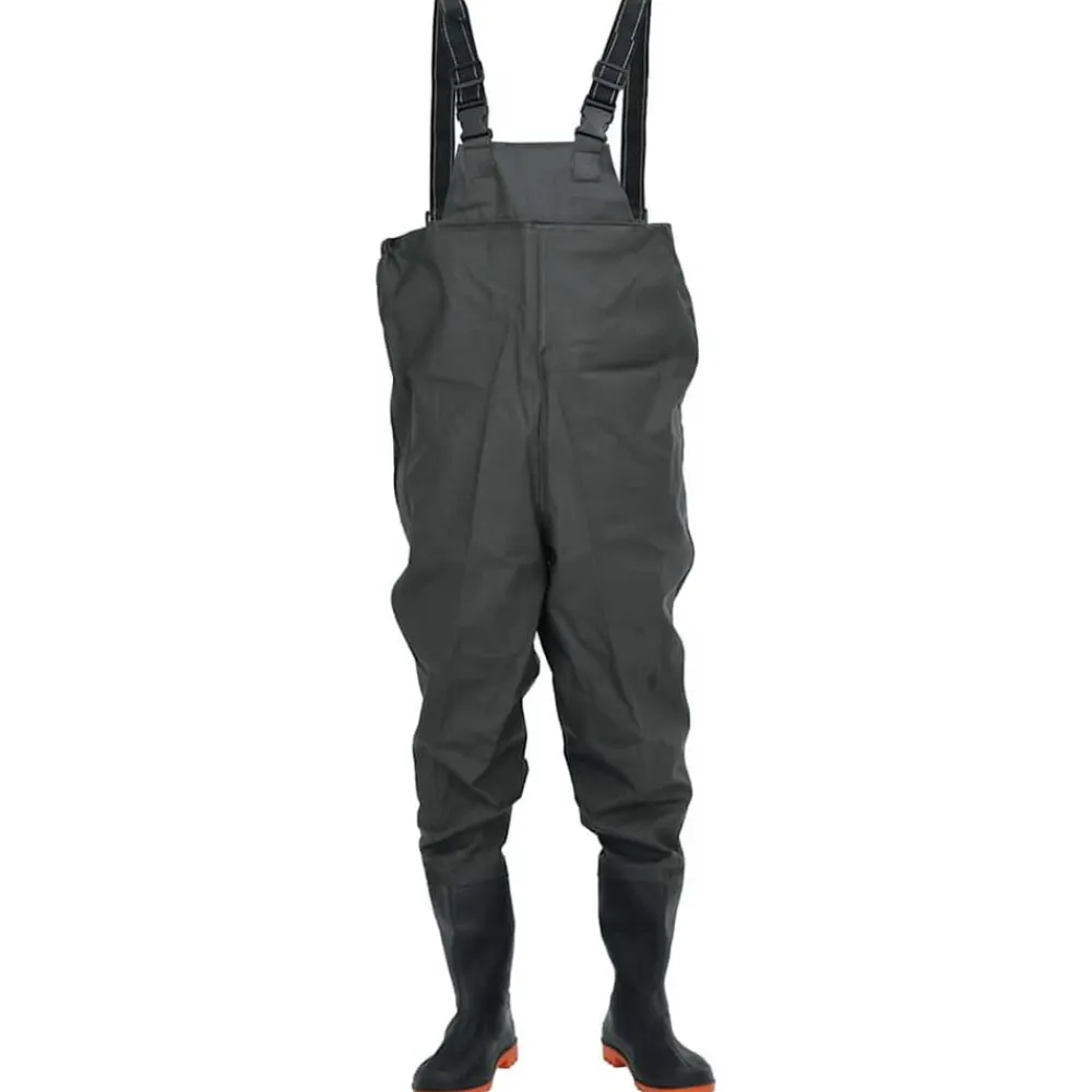 vidaXL Actividades Al Aire Libre-Vadeador de pecho con botas talla 38