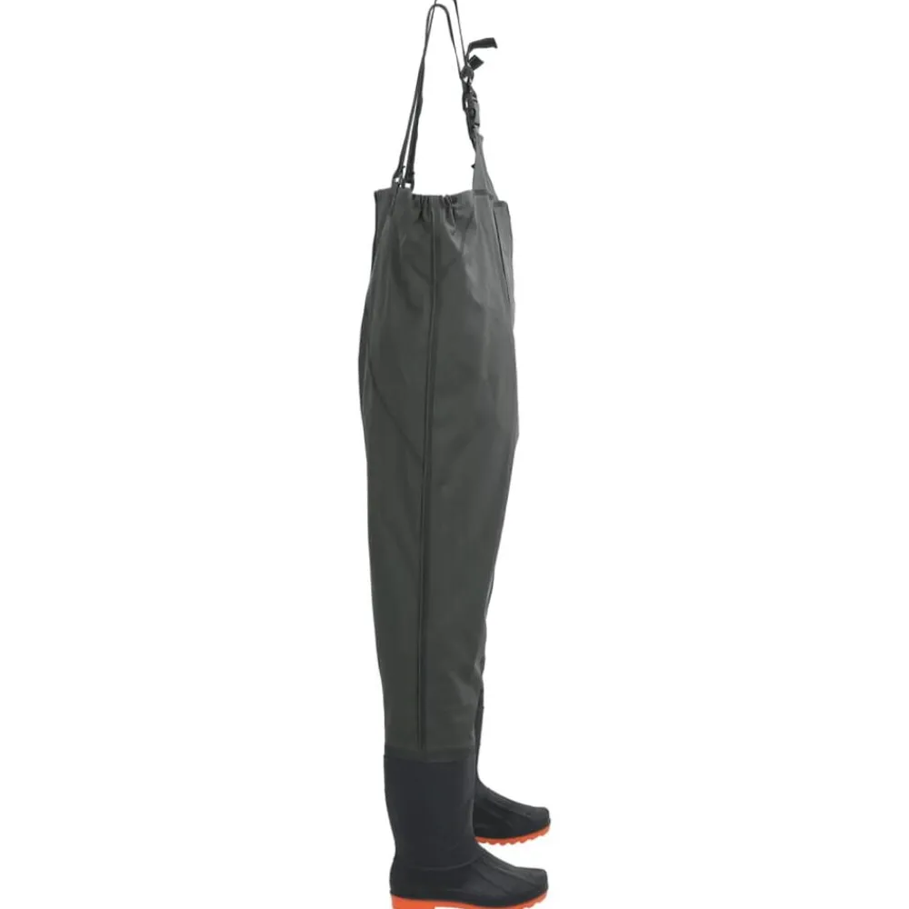 vidaXL Vadeador de pecho con botas talla 44 Verde oscuro Clearance