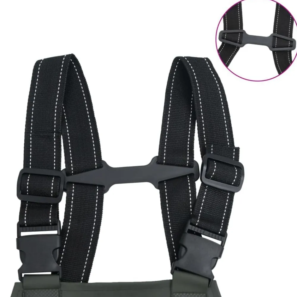 vidaXL Actividades Al Aire Libre-Vadeador de pecho con botas talla 40
