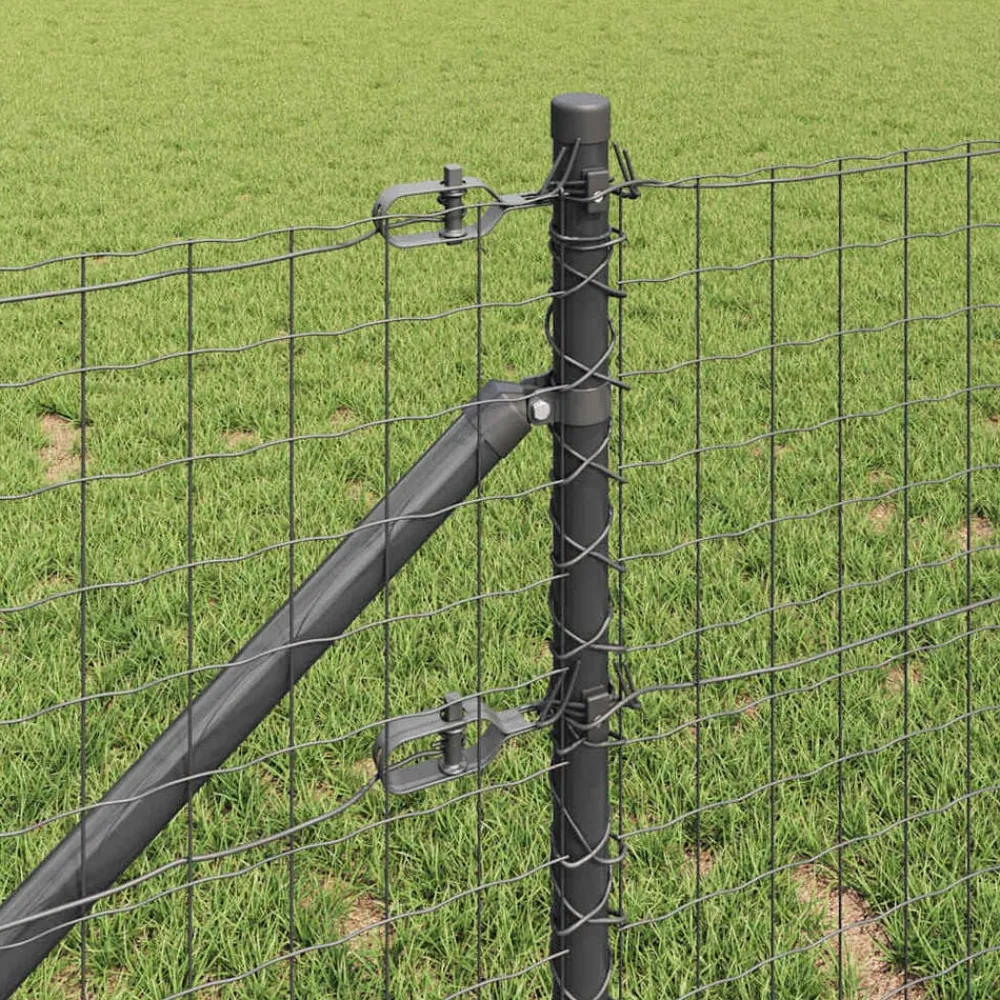 vidaXL Vallas De Jardín-Valla con Poste 0,4 x 10 m Acero y PVC