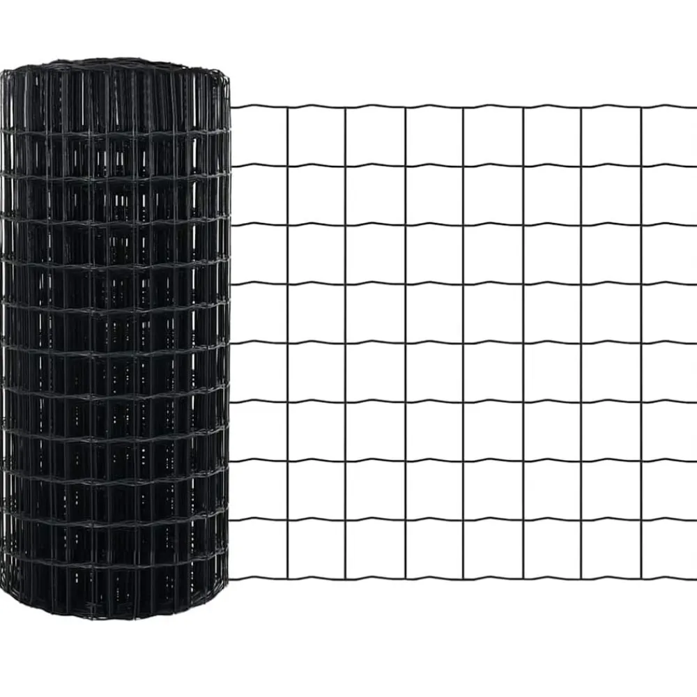 vidaXL Vallas De Jardín-Valla con Poste 0,4 x 10 m Acero y PVC
