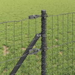 vidaXL Valla con Poste 0,4 x 10 m Acero y PVC Gris