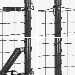 vidaXL Valla con Poste 0,4 x 10 m Acero y PVC Gris