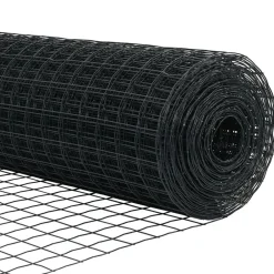 vidaXL Valla con Poste 0,4 x 10 m Acero y PVC Gris Outlet