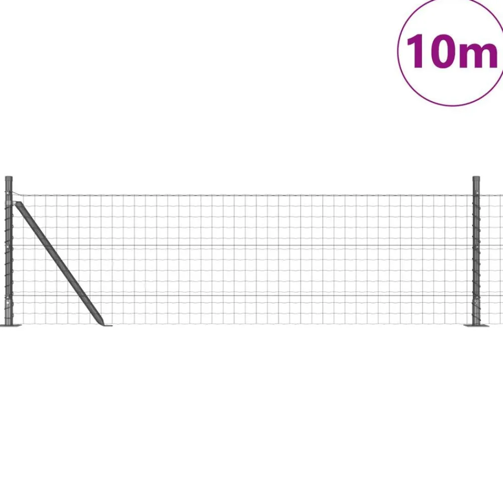 vidaXL Valla con Poste 0,4 x 10 m Acero y PVC Gris Outlet
