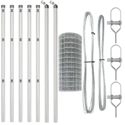 vidaXL Valla con Poste Plateado 0,4 x 10 m Acero y PVC Acero galvanizado Clearance